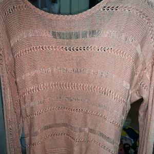 Pink Scoop Neck Light Sweater Perfect for layers